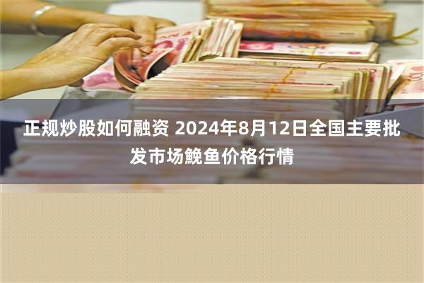 正规炒股如何融资 2024年8月12日全国主要批发市场鮸鱼价格行情